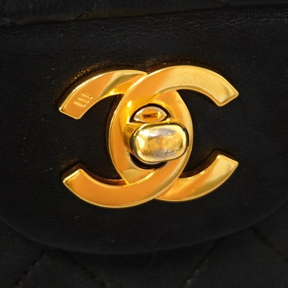 Chanel Shoulder Bag Matelasse W Flap Chain Lambskin Black Women's - Picture 10 of 16